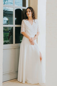 VICTOIRE - JUPE LONGUE FENDUE - MARIAGE Christelle Vasseur Couture