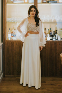 VICTOIRE - JUPE LONGUE FENDUE - MARIAGE Christelle Vasseur Couture