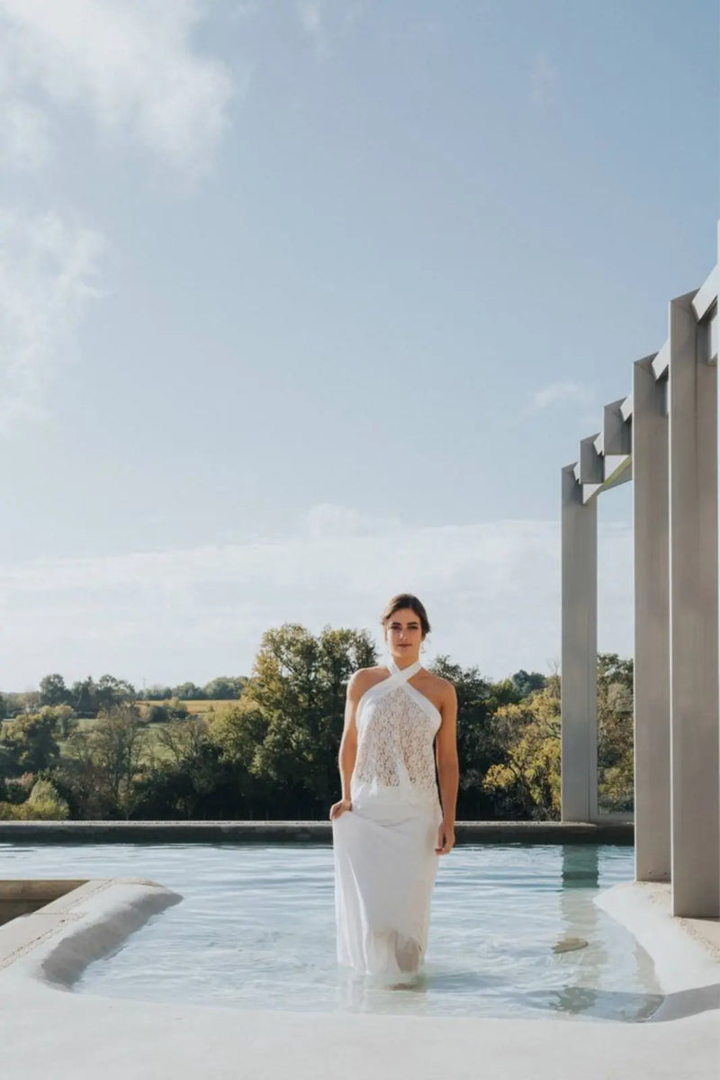 OCÉANE - HAUT DENTELLE DOS NU - MARIAGE Christelle Vasseur Couture