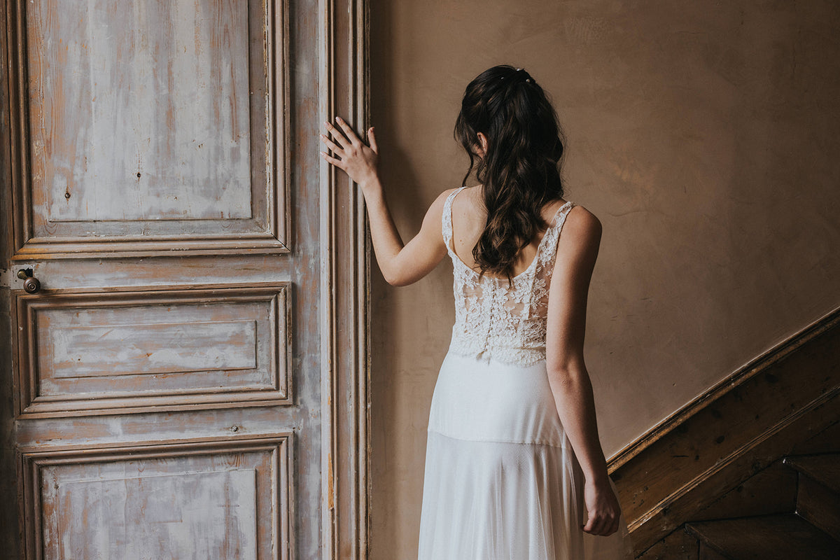 Aurore - robe de mariée deux pièces sur mesure, signée Christelle Vasseur