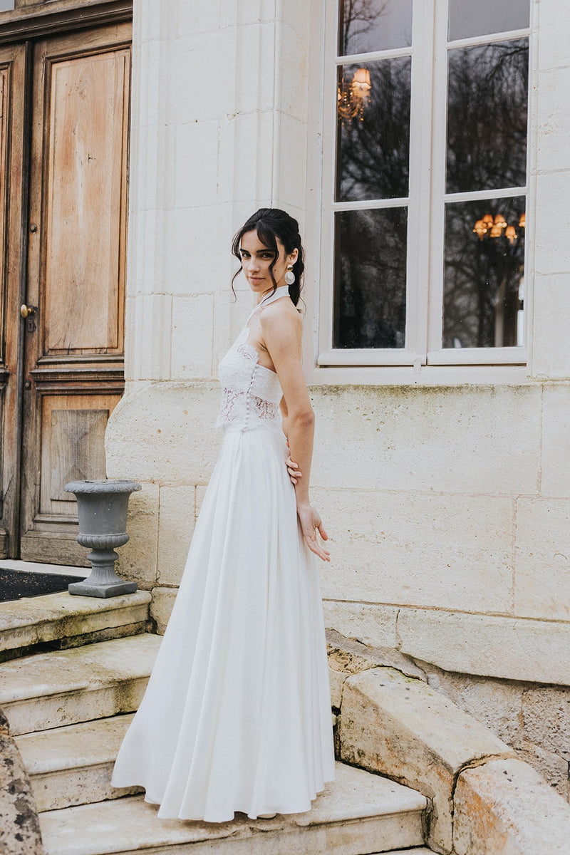 Rani Robe de mariée haute couture-création Christelle Vasseur, boutique mariage à Bordeaux